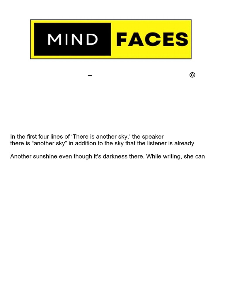 There Is Another Sky - Mind Faces Detailed Explanation & Appreciation ...