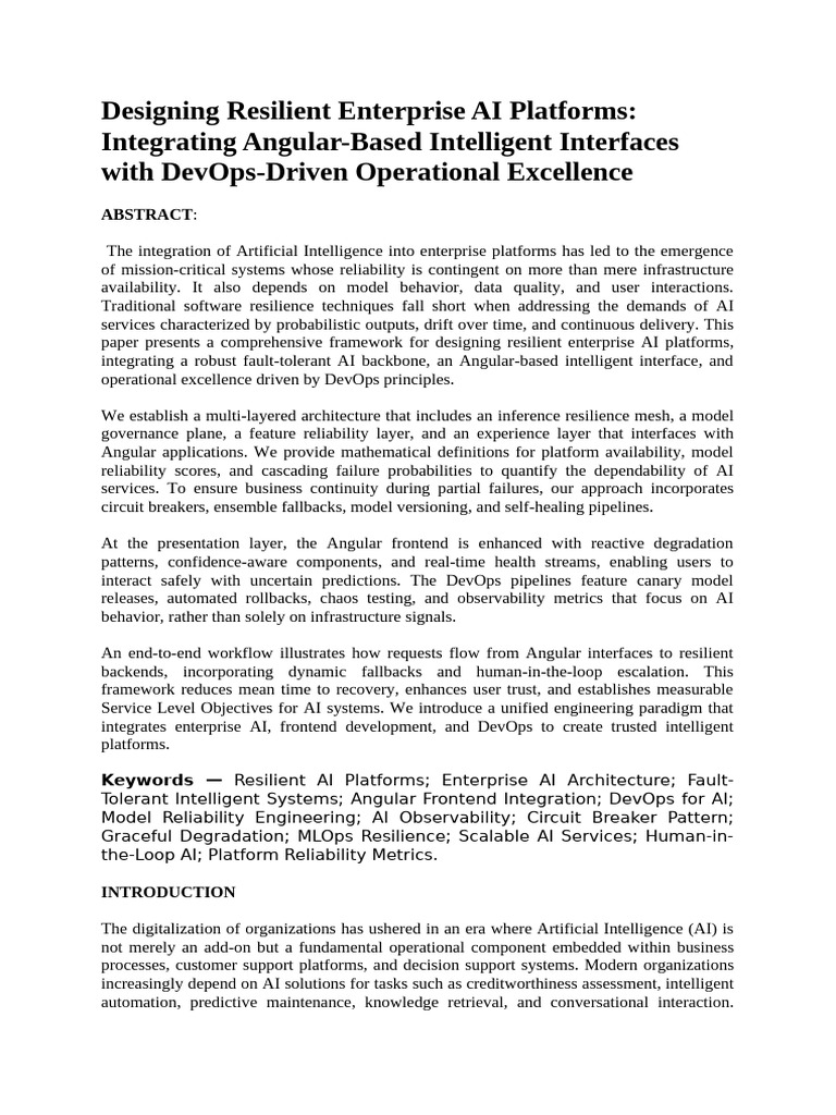 Designing Resilient Enterprise AI Platforms | PDF | Artificial ...