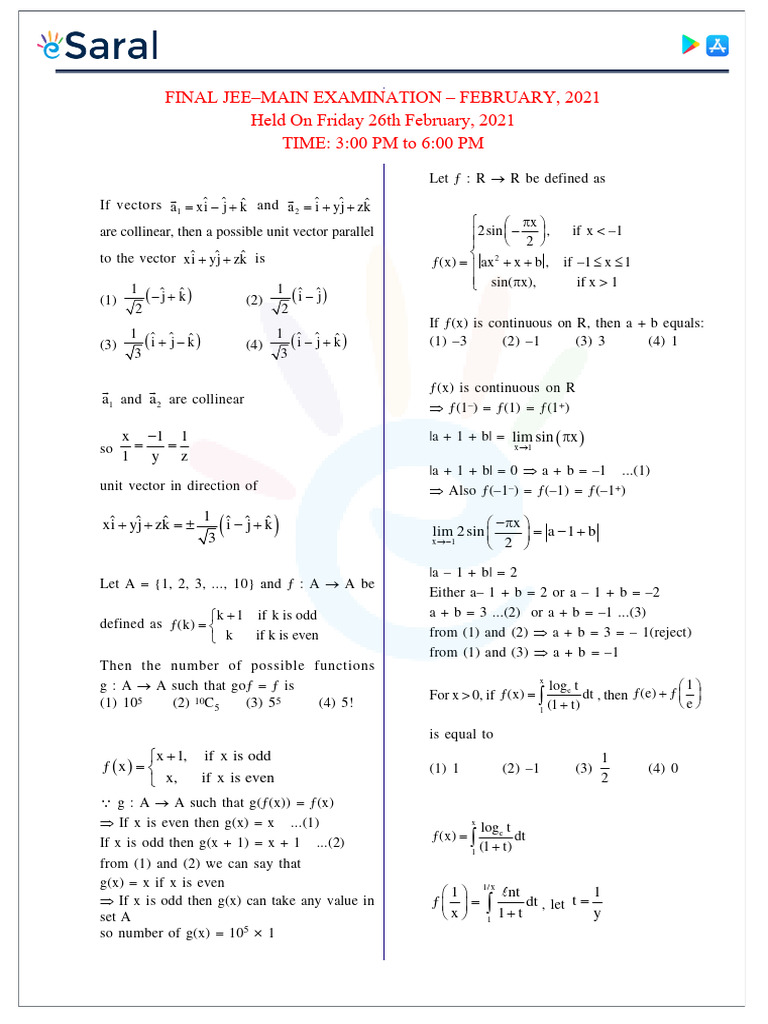 2602 Mathematics Paper With Solution Evening | PDF | Triangle ...
