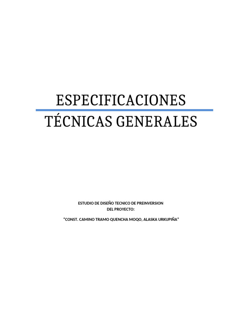 Especificaciones Tecnicas Ecau | PDF | Hormigón | Contratista general