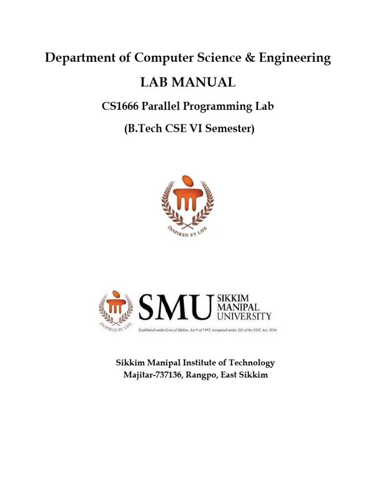 CS1666 Parallel Programing LAB MANUAL | PDF | Parallel Computing ...