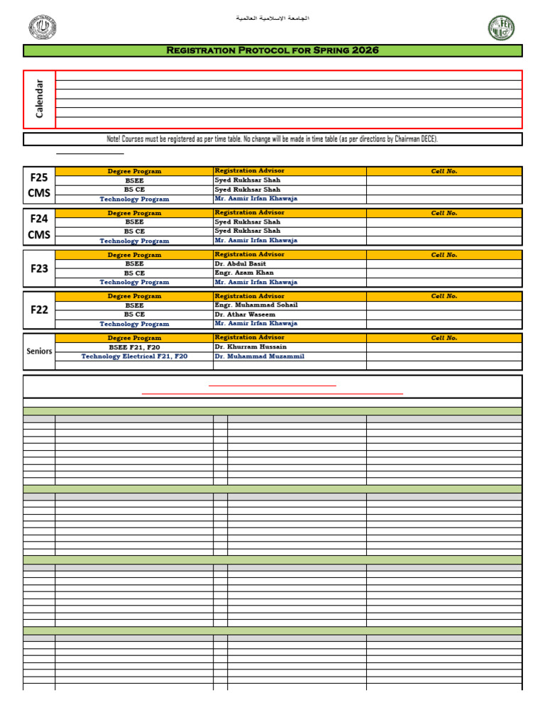 Registration Protocol For Spring 2026 | PDF | Computer Engineering ...