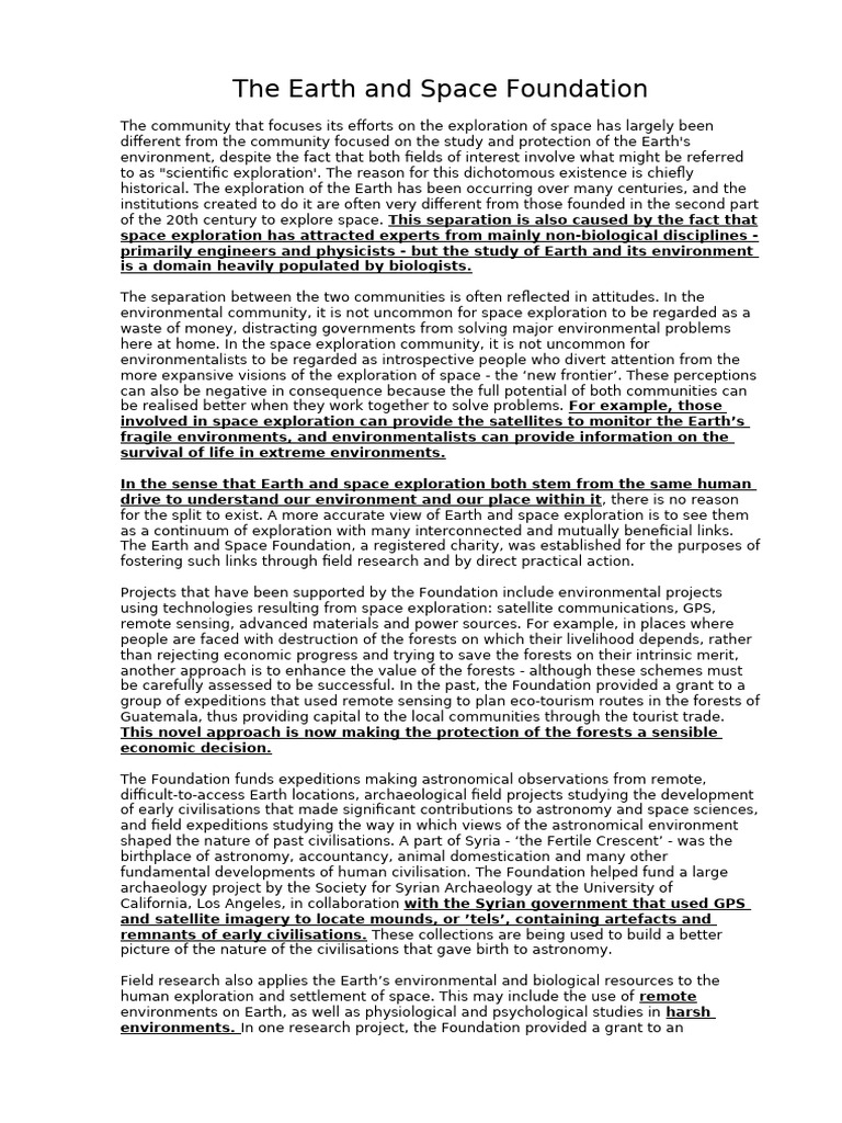004 - The Earth and Space Foundation | PDF | Mars | Space Exploration