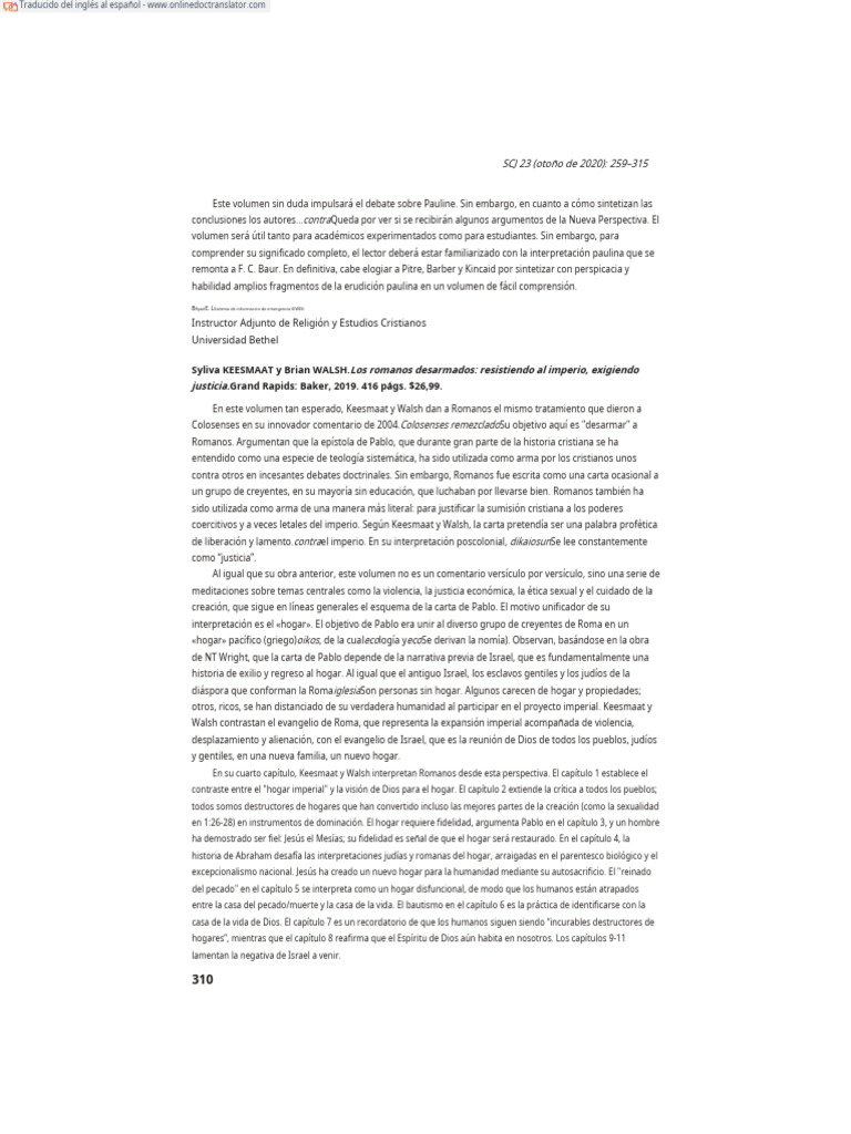 Romans Disarmed Resisting Empire Demandi (1) .En - Es | PDF | Epístola ...