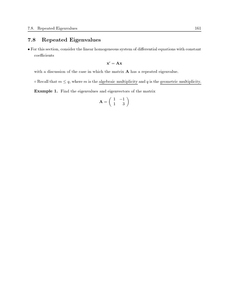 Lecture Note 8 | PDF | Eigenvalues And Eigenvectors | Matrix (Mathematics)