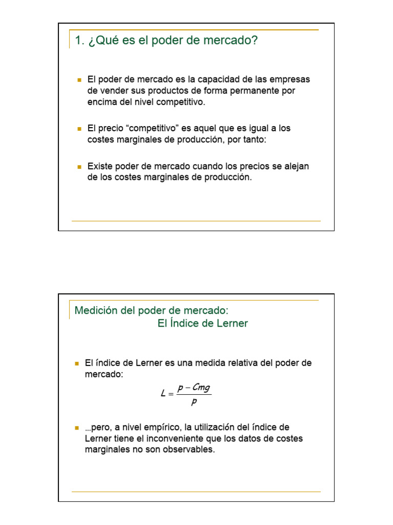 Artículo 1. Apuntes Poder de Mercado | PDF | Mercado (economía) | Monopolio