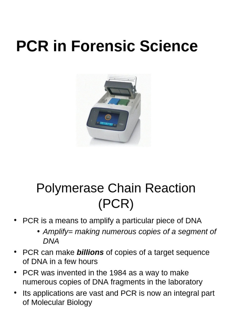 PCR in Forensic Science | PDF | Dna Replication | Primer (Molecular ...