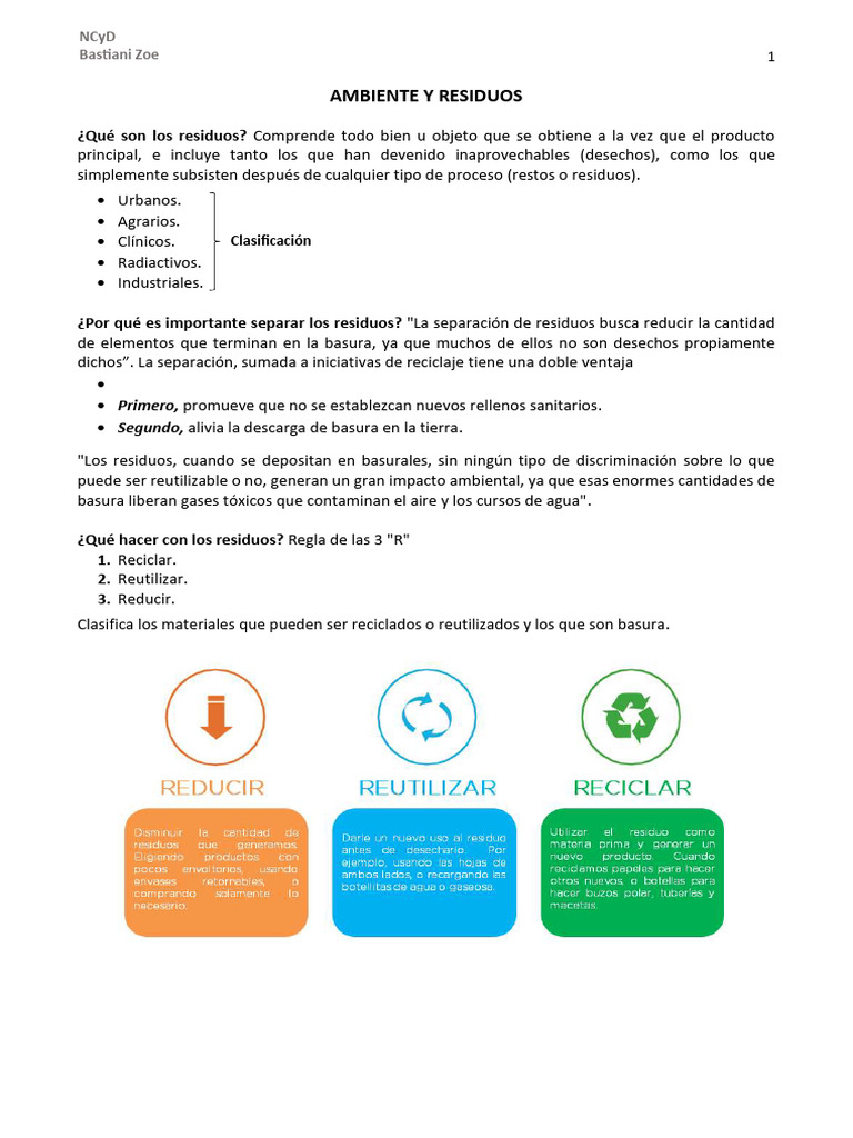Ambiente y Residuos | PDF | Residuos | Reciclaje
