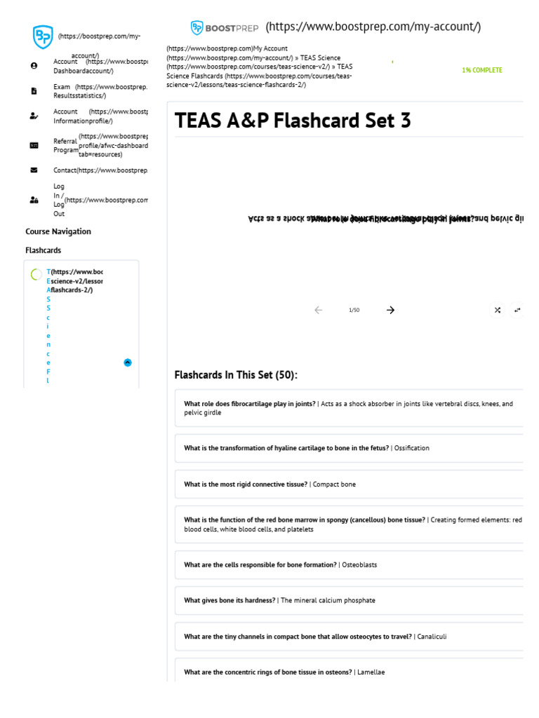 TEAS A&P Flashcard Set 3 - BoostPrep | PDF | Endoplasmic Reticulum ...