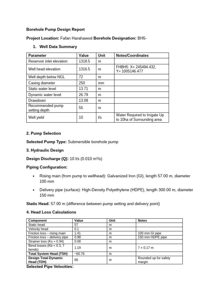 Mohammed SPP - PUMP DESIGN REPORT | PDF | Horsepower | Pump