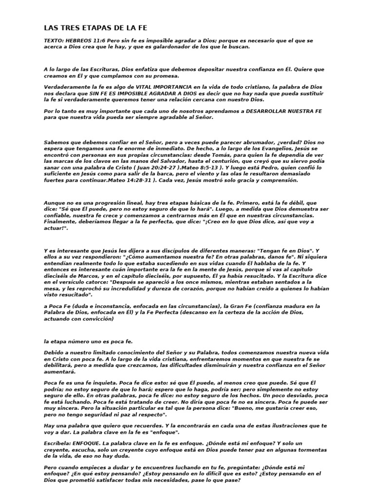 Las Tres Atapas de La Fe Ayuno | PDF | Fe | Abrahán