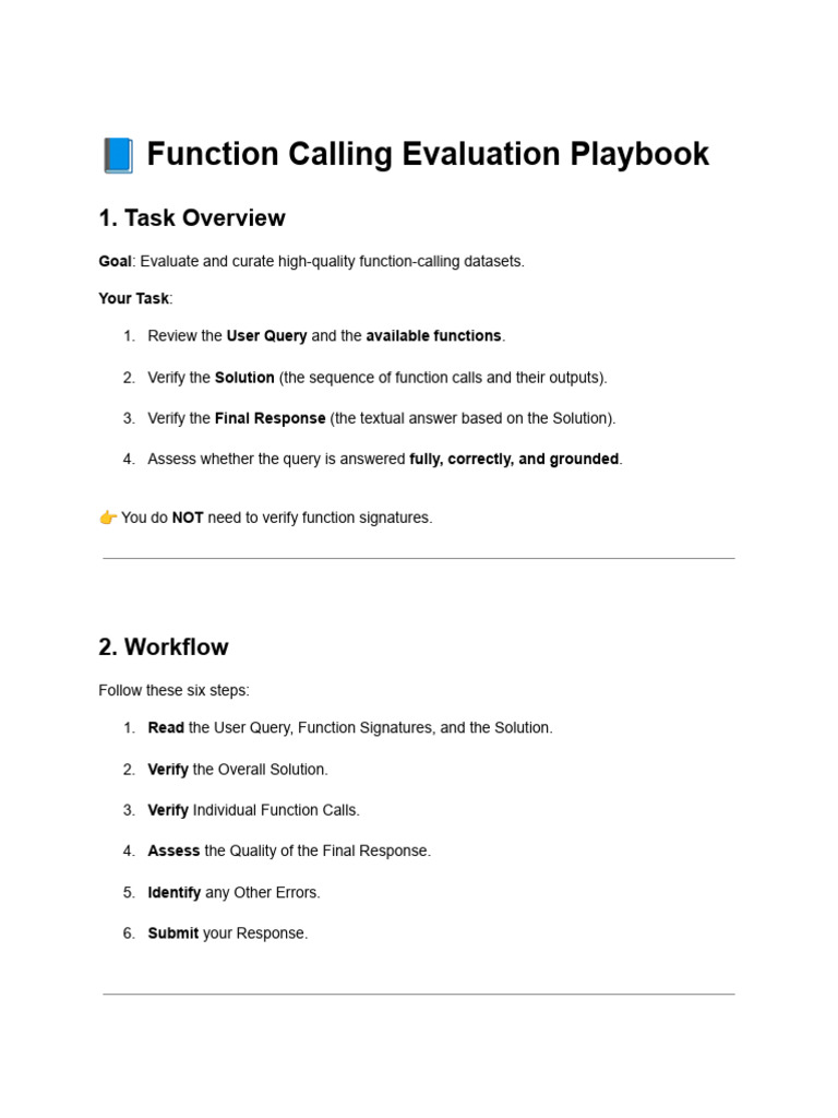 ? Function Calling Evaluation Playbook | PDF | Parameter (Computer ...