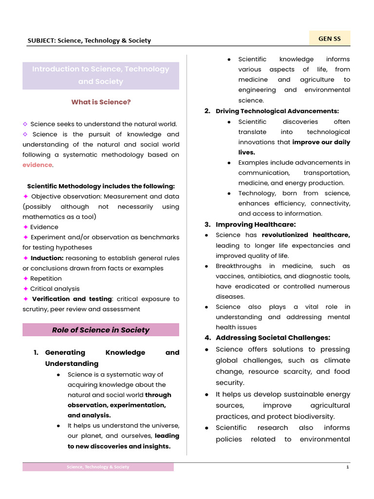 Sts Midterm Exam Reviewer | PDF | Science | Orbit
