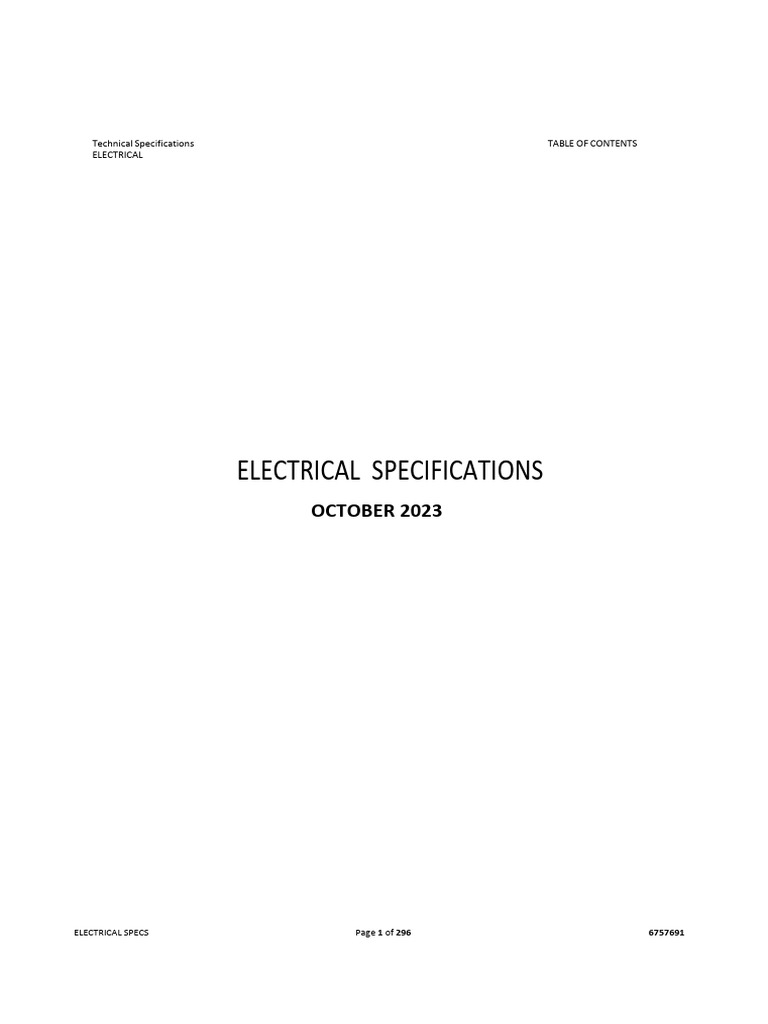 Outline Specifications - Electrical | PDF | Electrical Wiring | Fuse ...