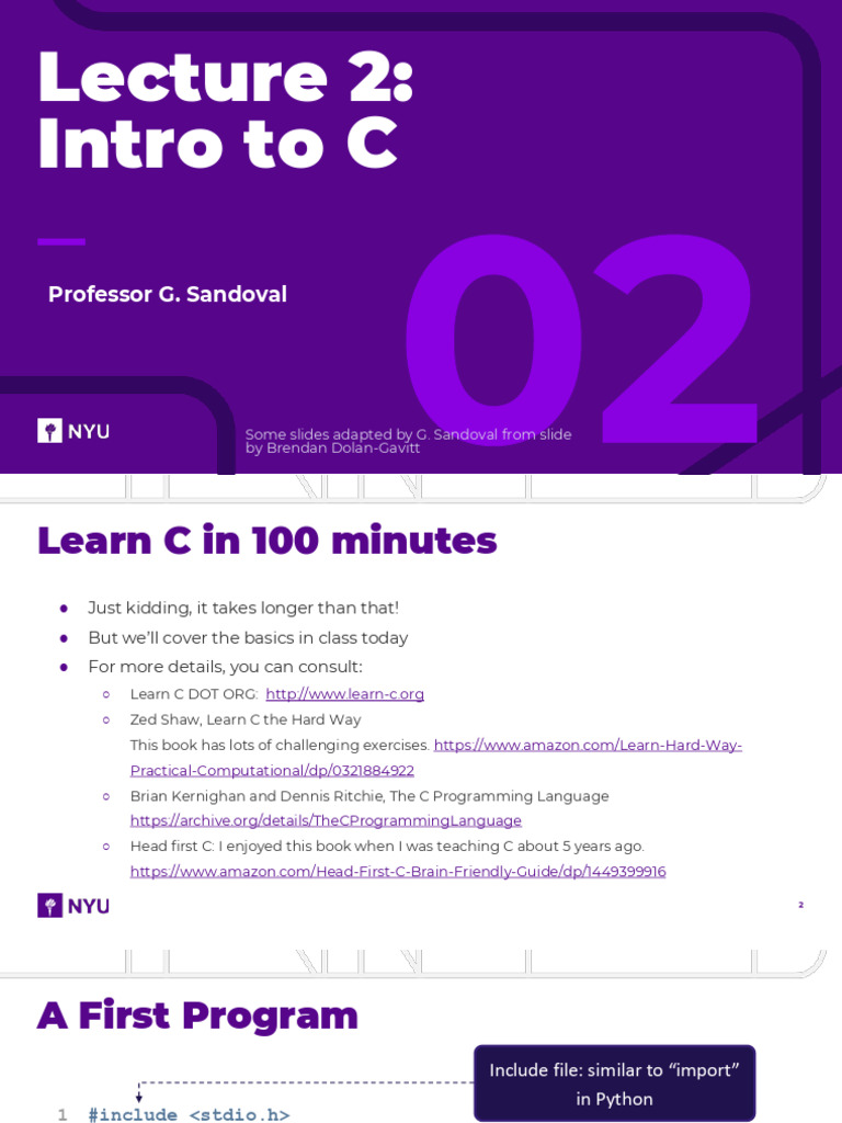 Lect 2 - C | PDF | Pointer (Computer Programming) | String (Computer ...
