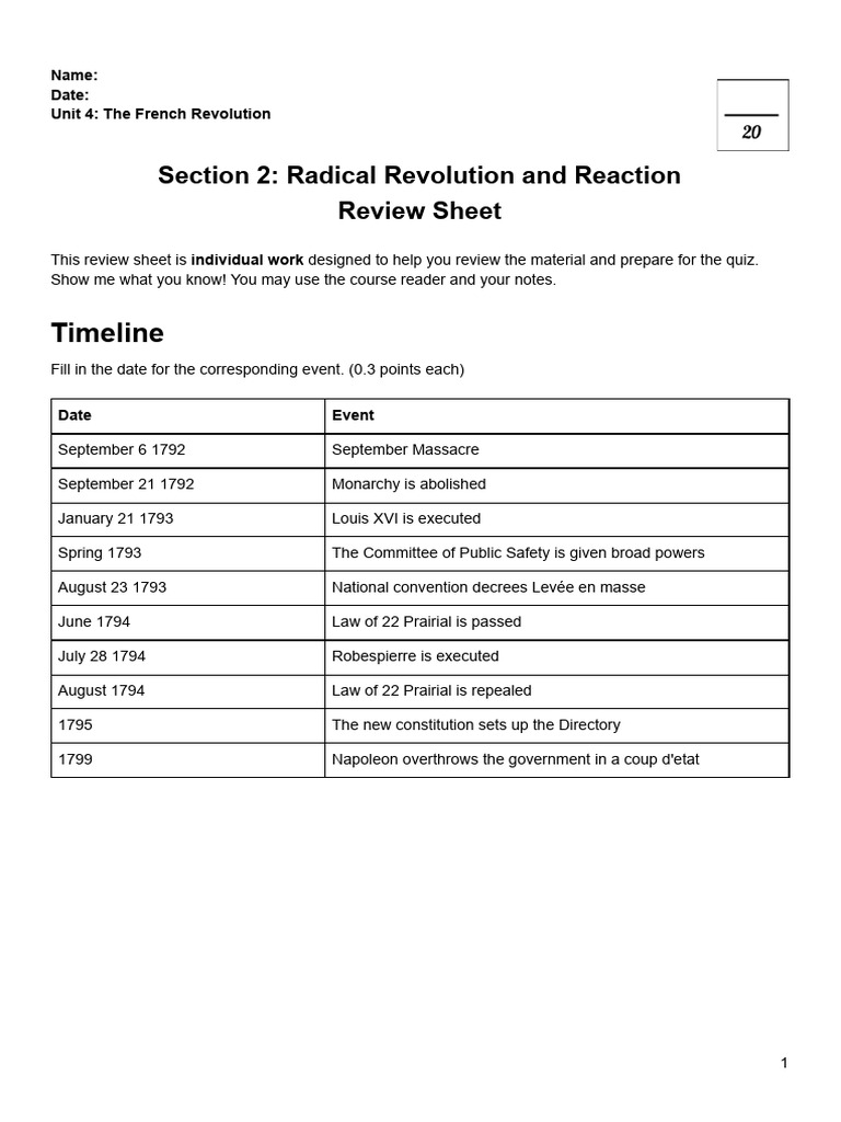 G10 Review Sheet Section 2 Answer - 260211 - 080517 | PDF | Reign Of ...