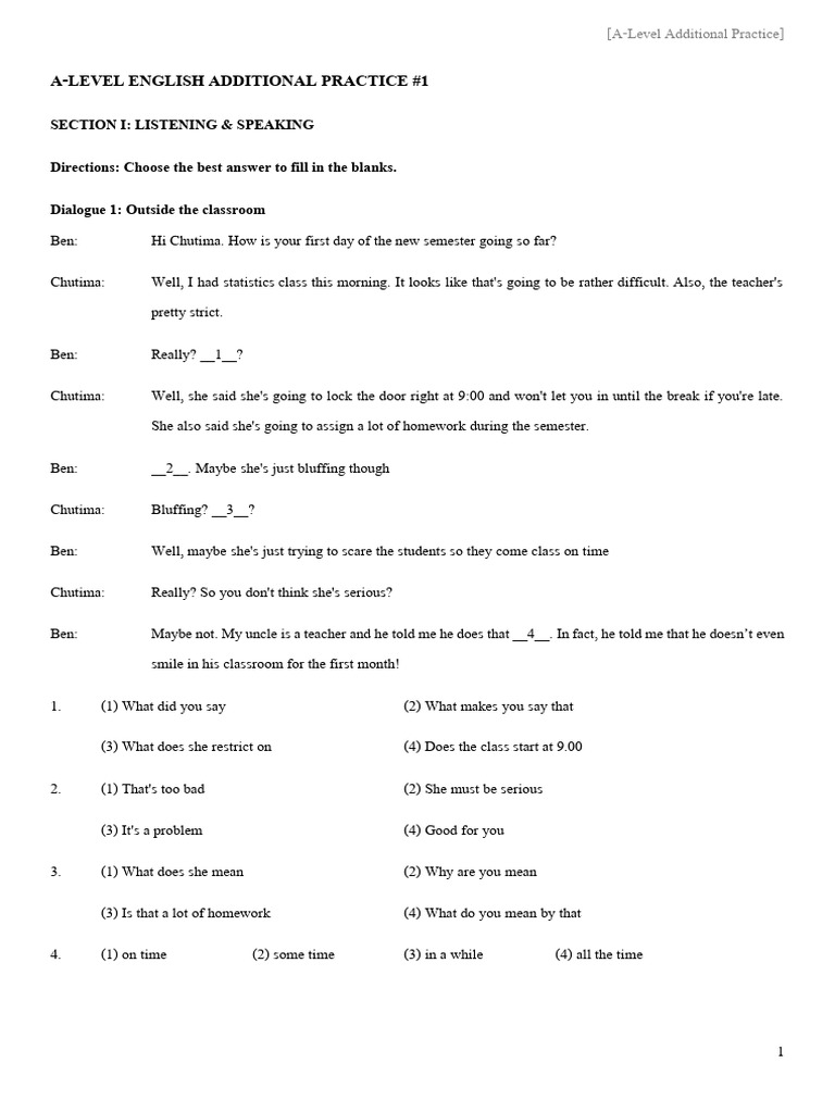 A-Level Eng (Additional Practice) | PDF | Marie Curie | Massive Open ...