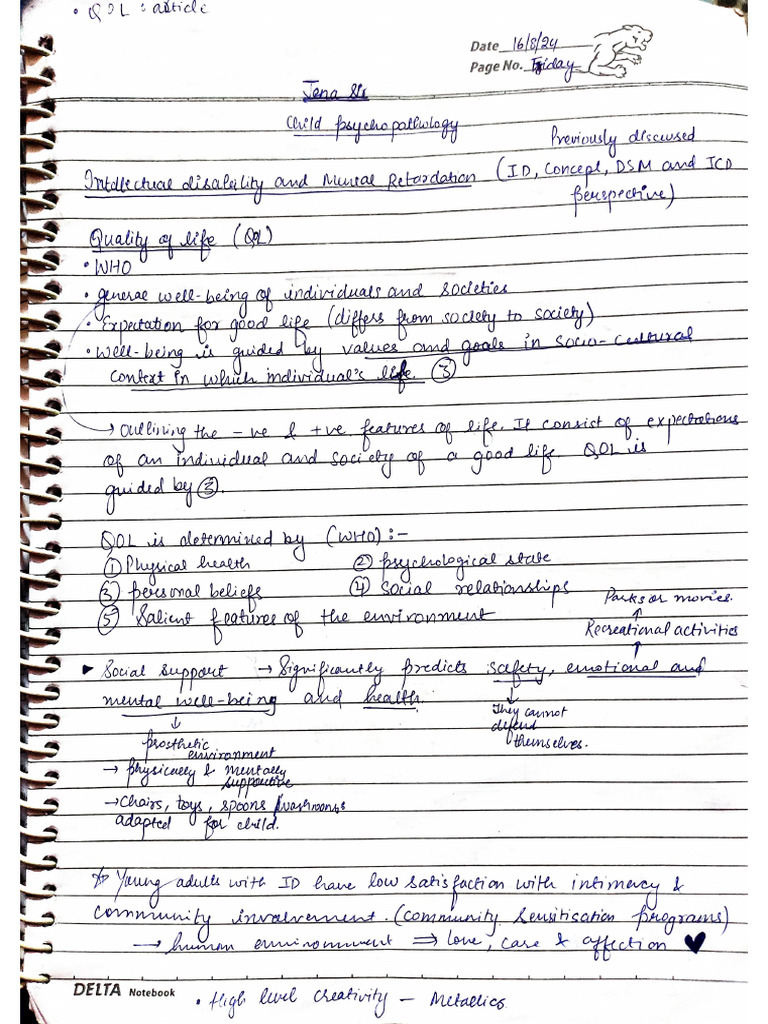 Childhood Psychopathology Notes Sem 3 | PDF