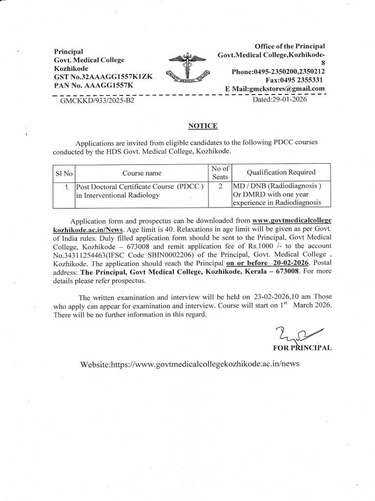 PDCC-Interventional Radiology-Admission Notice | PDF | Medical School ...