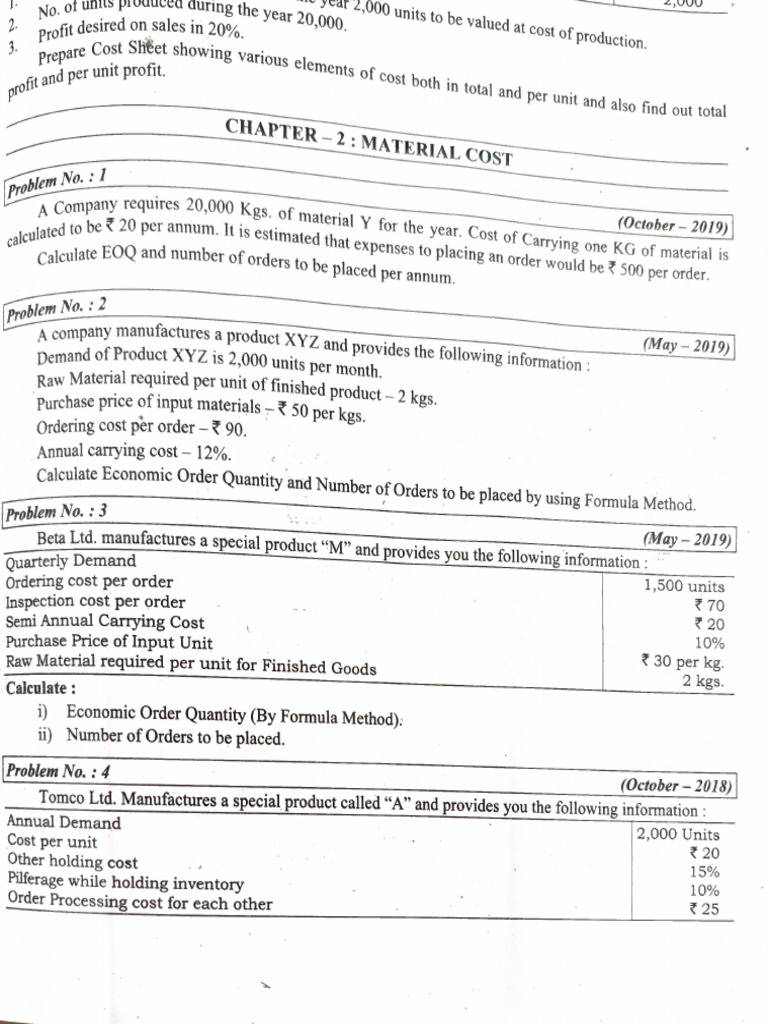 Vsa-4 Material Cost | PDF