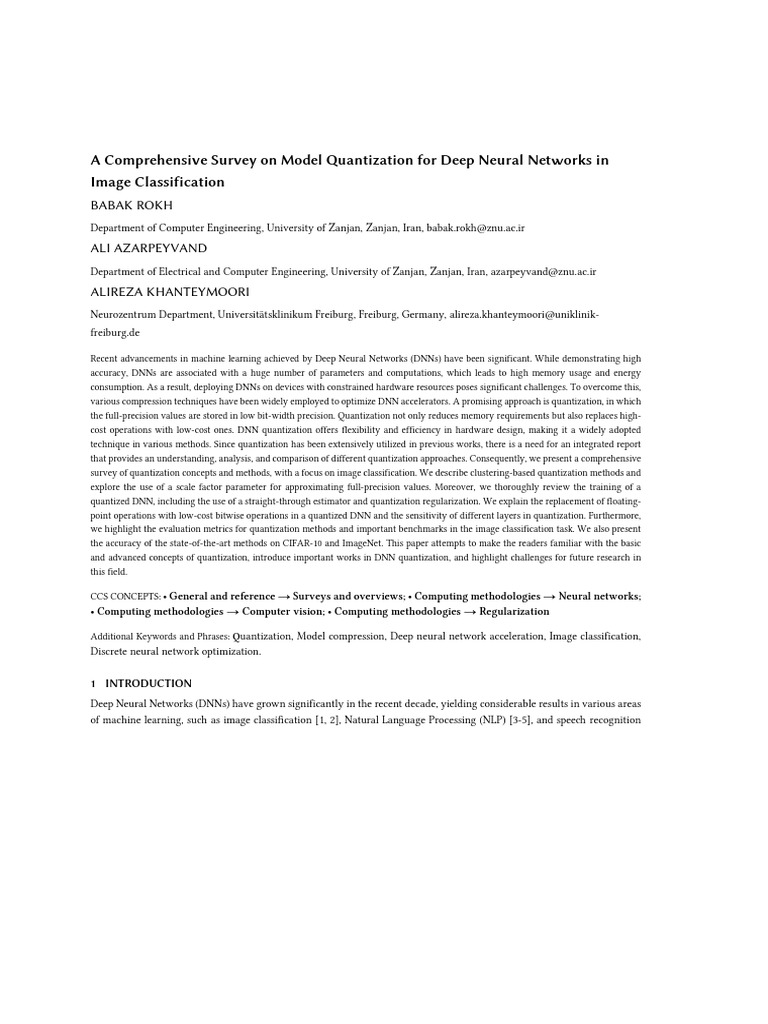 A Comprehensive Survey On Model Quantization For Deep Neural Networks ...