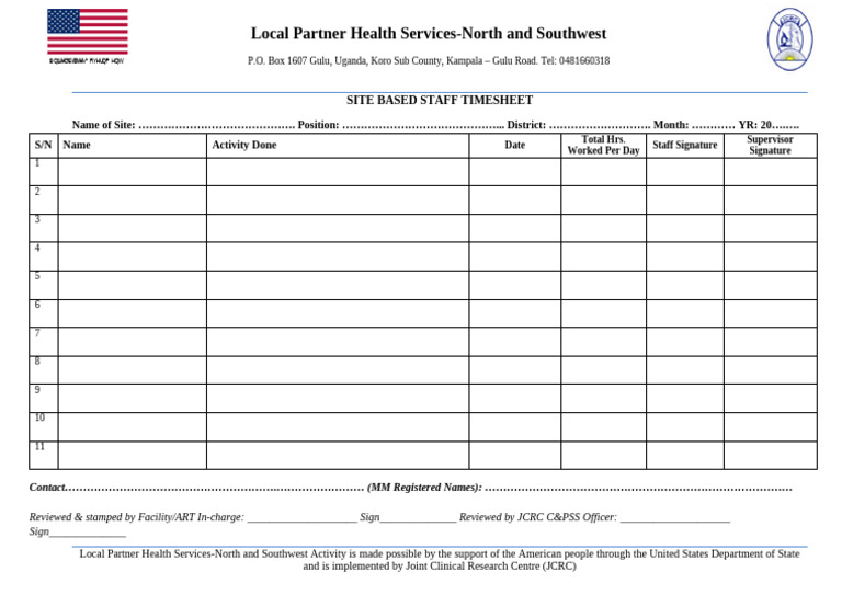Revised Timesheet Template - Community Health Workers | PDF