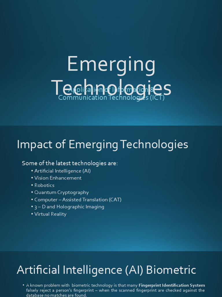 Week 3 - Emerging Technologies | PDF | Holography | Cryptography