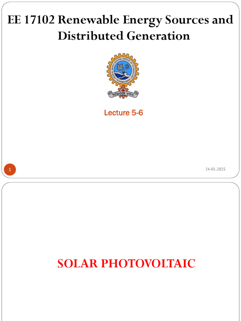 Lecture5-6 - Solar PV Cell and Circuit | PDF | Solar Cell | Photovoltaics