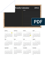 The Smith Family Calendar 2012: Important Dates Notes