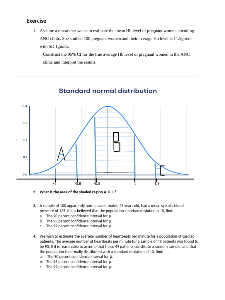 Exercise Biostatistics | PDF | Confidence Interval | Standard Deviation
