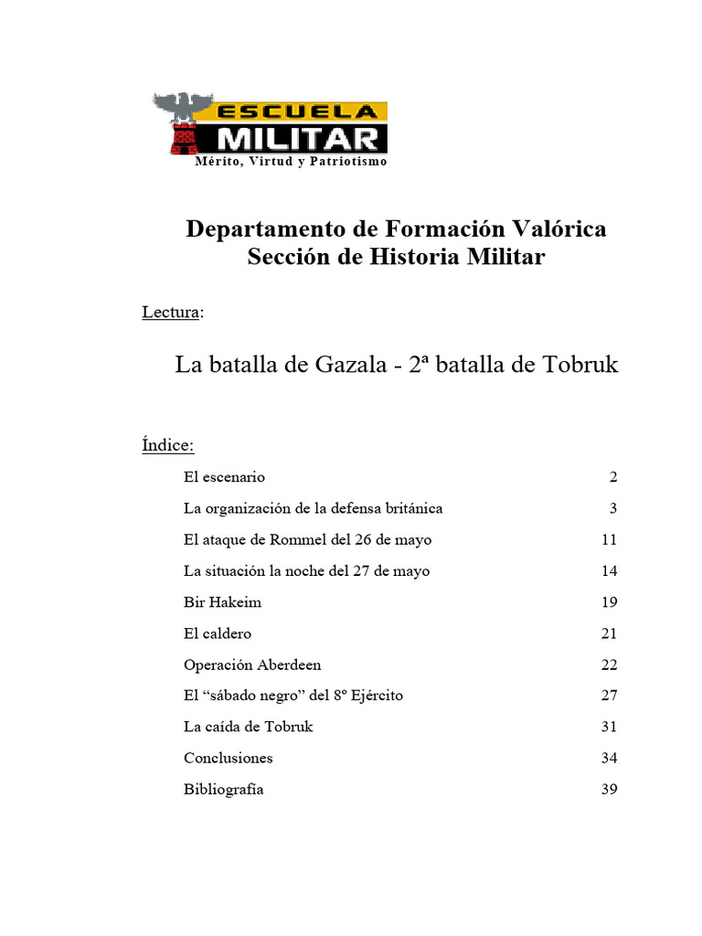 6.2 Lectura 2ª Batalla de Tobruk | PDF | Erwin Rommel | División (militar)