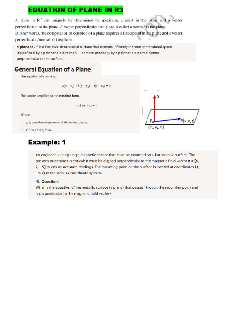 Equation of Plane in r3 - 2 | PDF