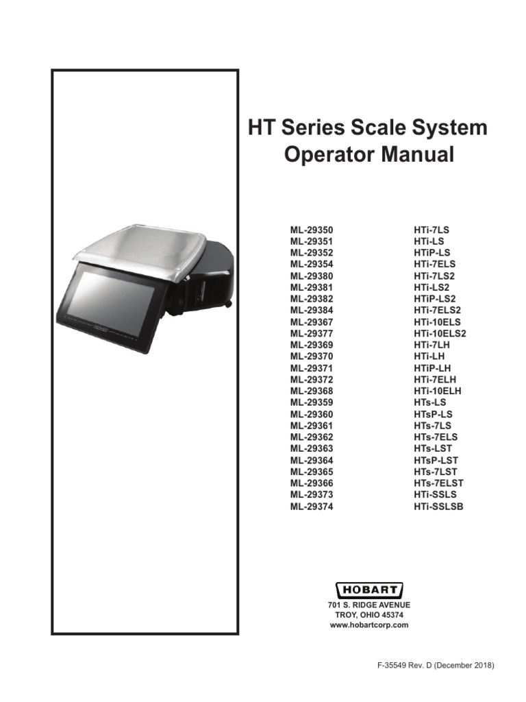 HT Series Scale Operator Manual | PDF