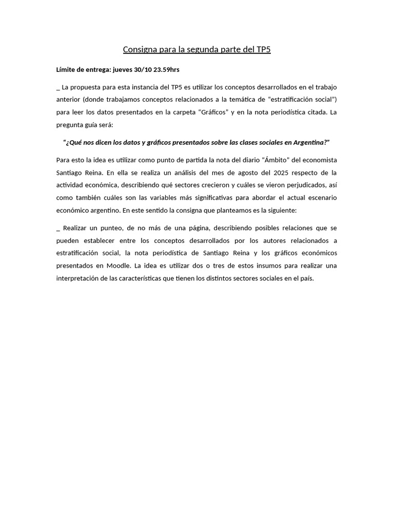 Consigna Para La Segunda Parte Del TP5 (2) | PDF