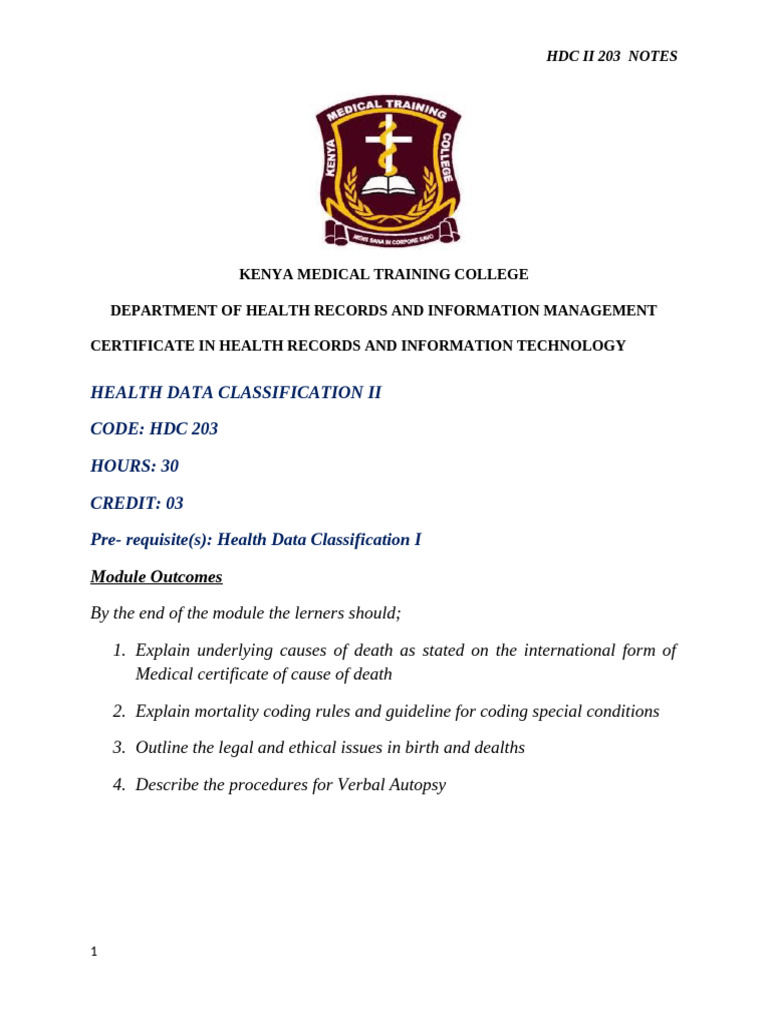 HDC II 203 Notes | PDF | Epidemiology | Health Policy