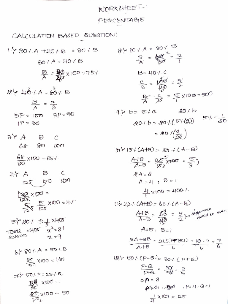 Percentage Solutions | PDF