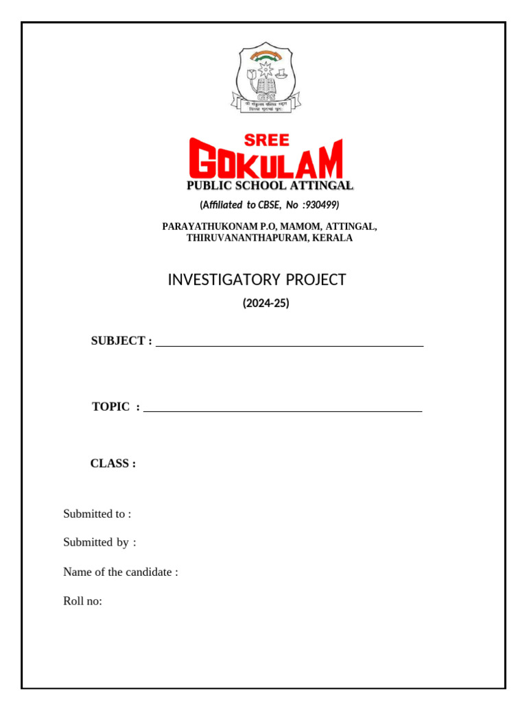 Project Front Page | PDF