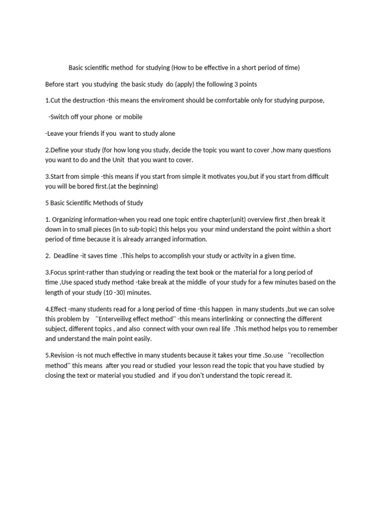 5 Basic Study Methods of Studying 5 | PDF