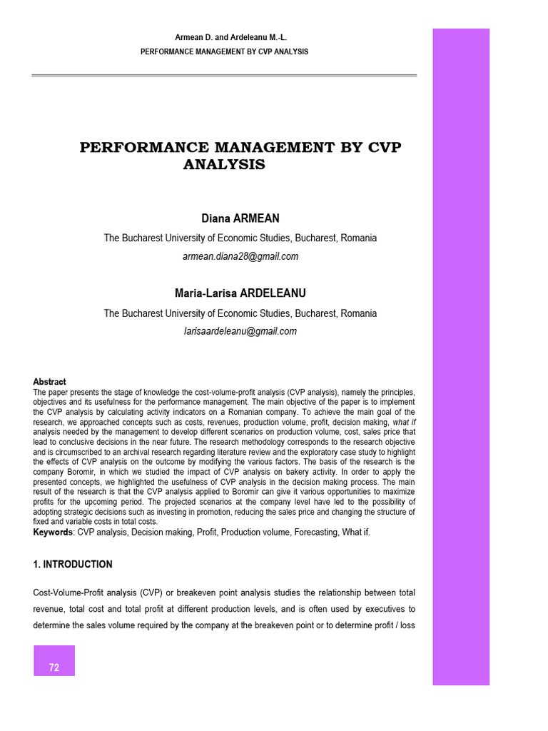 CVP Analysis | PDF | Profit (Economics) | Cost