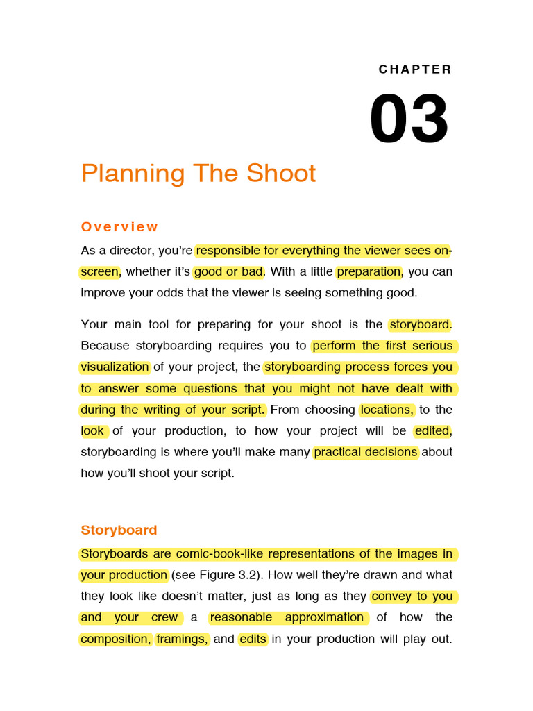Chapter 03 - Planning The Shoot | PDF