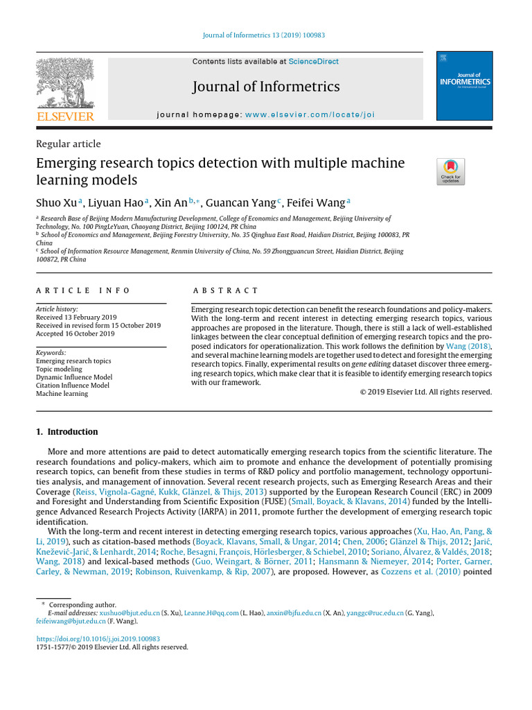 Emerging Research Topics Detection With Multiple Machine Learning ...