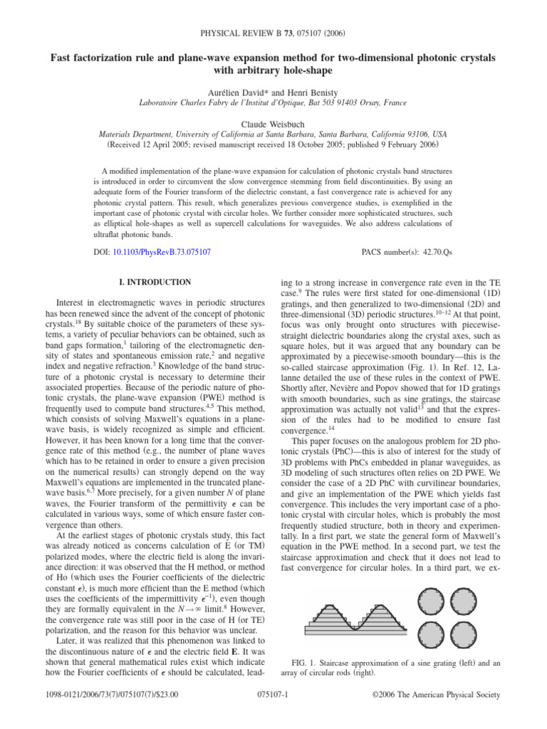 Fast Factorization Rule and Plane-Wave Expansion | PDF | Fourier ...