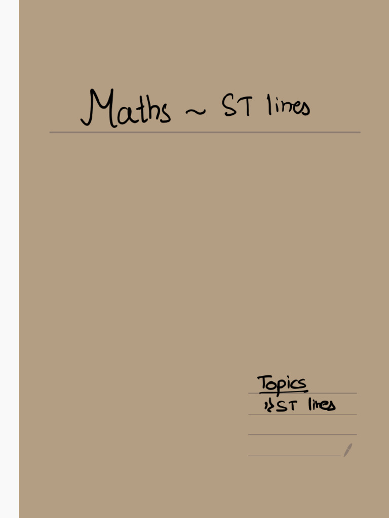 Maths ST Lines | PDF