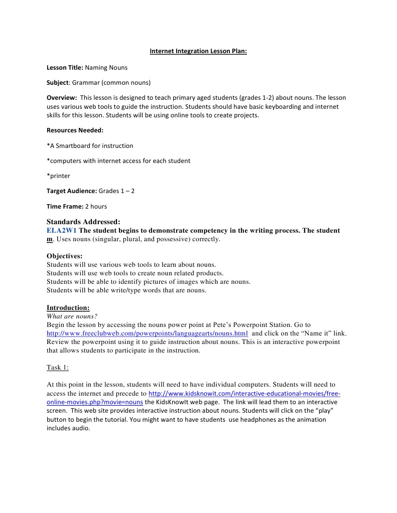 Internet Integration Lesson Plan | PDF