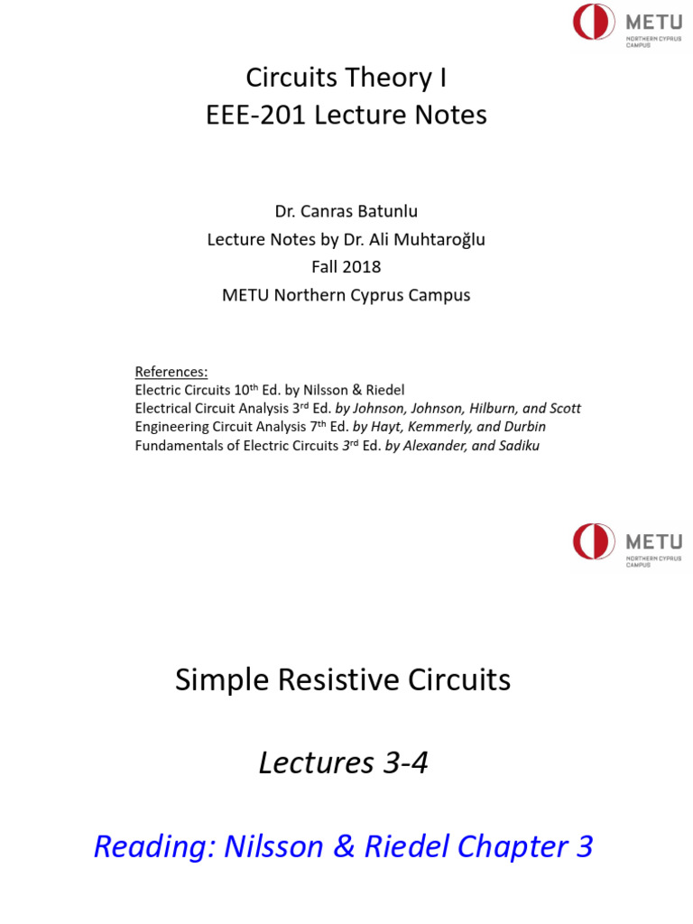 Circuits Theory Lecture Presentation 3 | PDF | Root Mean Square ...