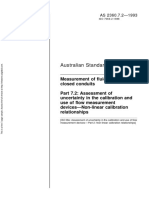 As 2360.7.2-1993 Measurement of Fluid Flow in Closed Conduits Assessment of Uncertainty in The Calibration An