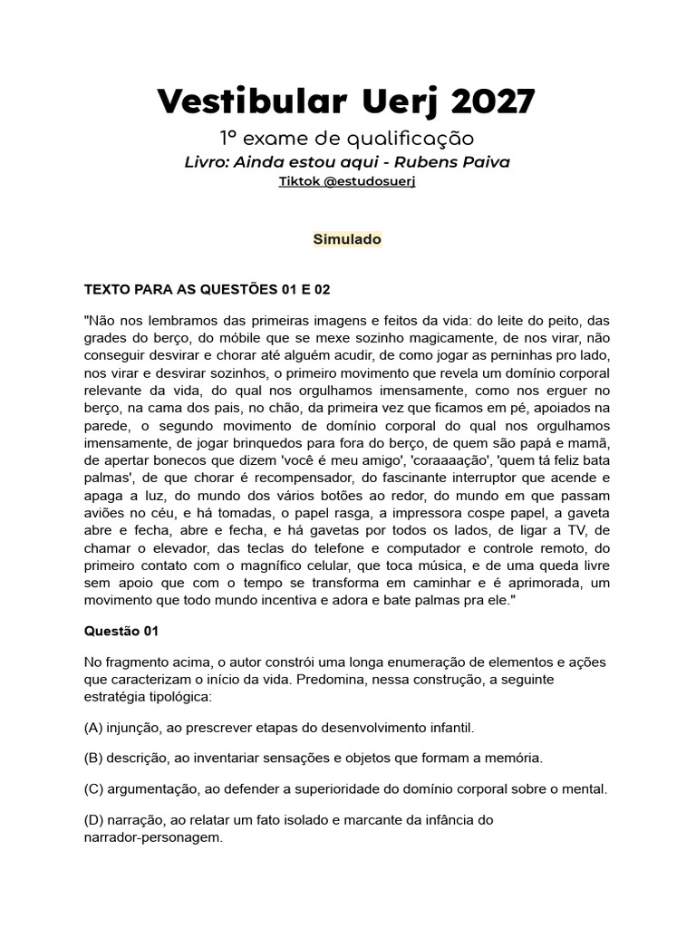 Questoes Uerj 2027 - 1 EQ | PDF