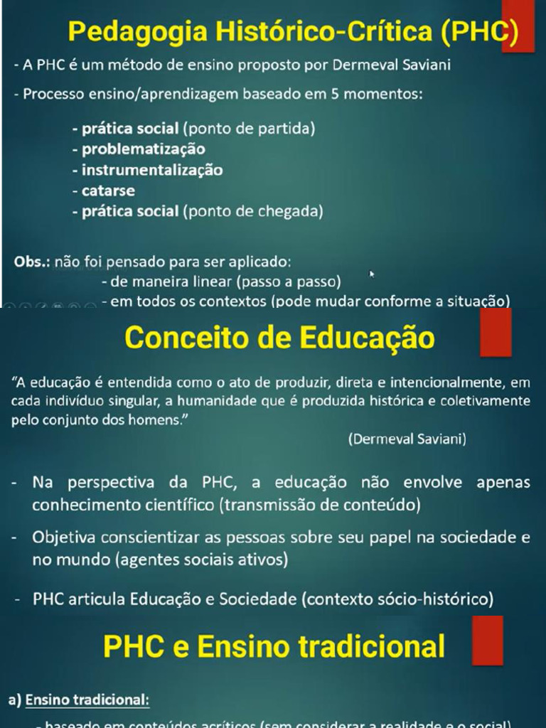 Aula - Pedagogia Historico-Crítica | PDF