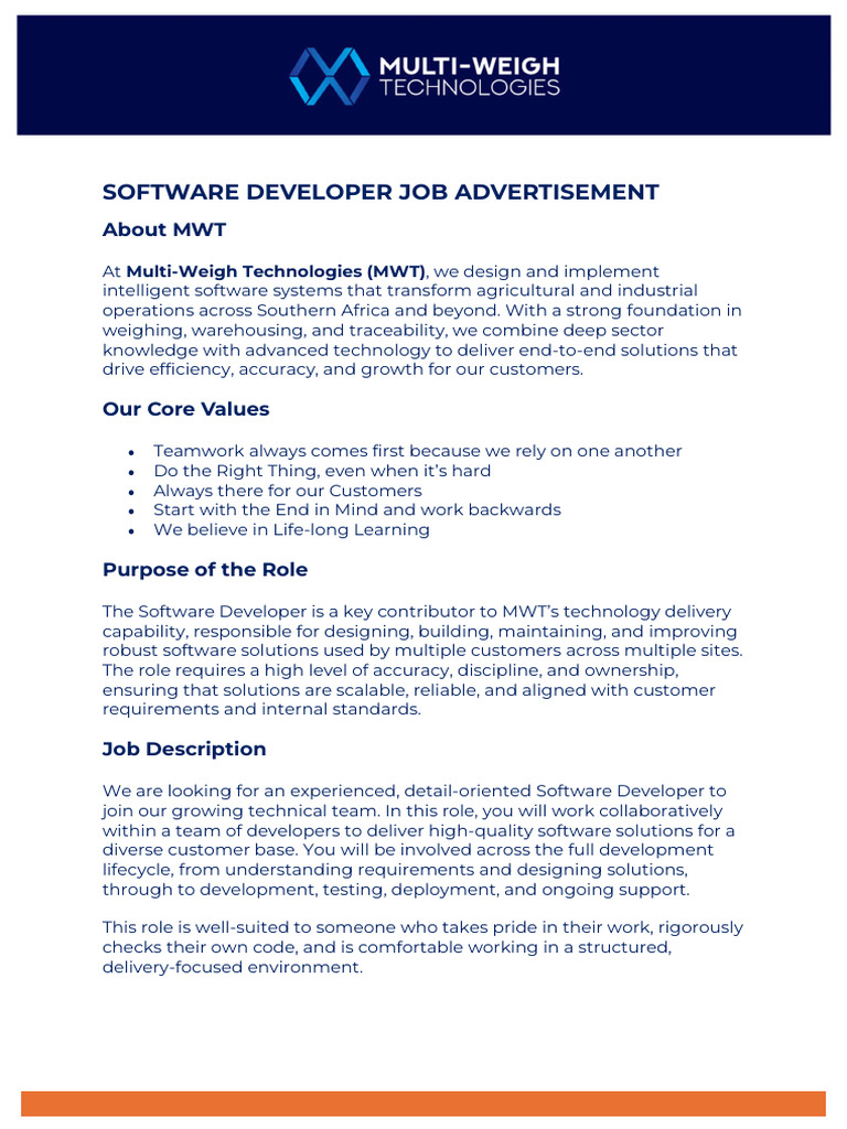 Software Developer Spec 2026 | PDF | Microsoft Sql Server | Information ...