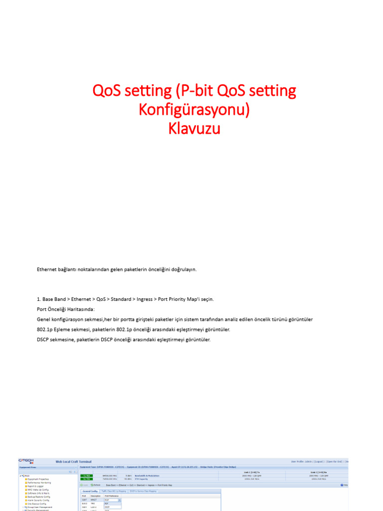 QoS Setting (P-Bit QoS Setting Konfigürasyonu) Klavuzu | PDF